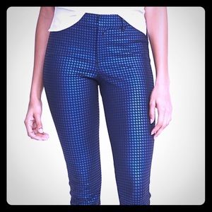 Old Navy Pixie Pants  Blue Foil Hounds Tooth 18 T